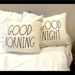 Set of 2 Rae Dunn Throw Pillows